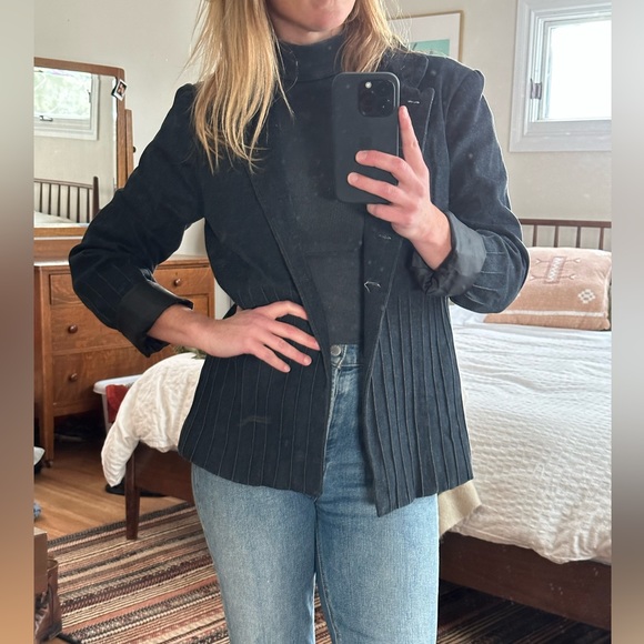 Vintage Jean Blazer and Poka Dot Blouse - Picture 10 of 11